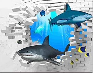3D Sharks Animals Paint By Number