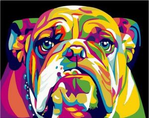 Abstract Bulldog Animals Paint By Number