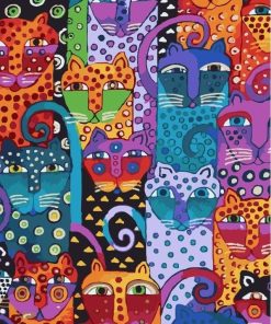 Abstract Cats Heads Paint By Numbers