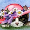 Cat With Flower Hat Paint By Number