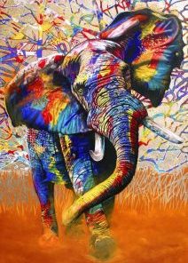 African Elephant Paint By Number