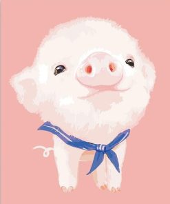 Cute Pink Pig Paint By Numbers
