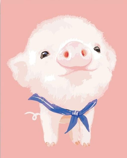 Cute Pink Pig Paint By Numbers