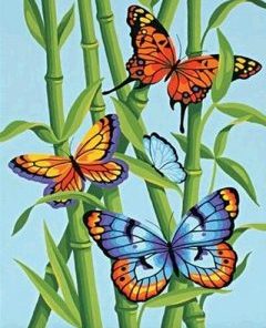 Bamboo Butterflies Paint By Number