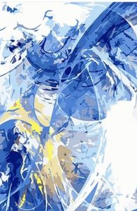 Blue Abstract Scenery Paint By Number