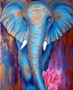 Blue Elephant Paint By Number