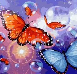 Butterfly In Bubbles Paint By Number
