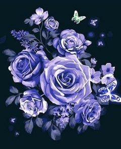Purple Roses Paint By Number