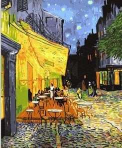 Cafe Terrace At Night Paint By Number