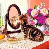 Cat Looking To Mirror Paint By Number