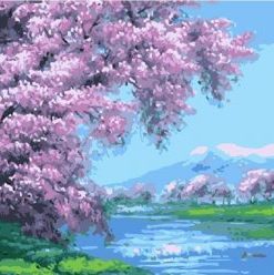 Cherry Blossom River Paint By Number