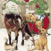 Christmas Horse With Dogs Paint By Number