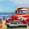 Classic Car On Beach Paint By Number