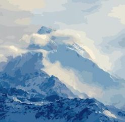 Cloudy Snow Mountain Paint By Number