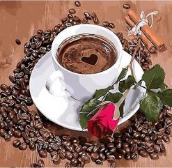 Coffee Rose Paint By Number