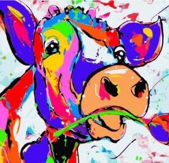 Colored Cow Paint By Number