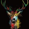 Colorful Deer In Dark Paint By Number