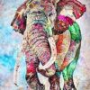 Colored Splash Elephant Paint By Number