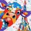 Colorful Cow At Paris Paint By Number