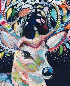 Colorful Floral Deer Paint By Number