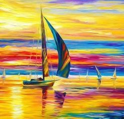 Colorful Sailing Boats Paint By Number