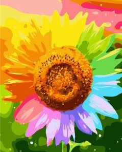 Colorful Sunflower Paint By Number