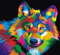 Colorful Wolf Paint By Number