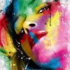 Colorful Woman Face Paint By Number