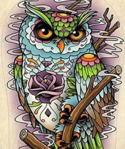 Colorful Owl On Stick Paint By Numbers