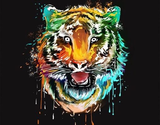 Colorful Tiger Head Paint By Number