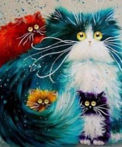 Colorful Cats Paint By Number