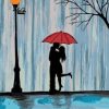 Couple Kissing In The Rain Paint By Number