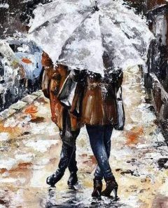 Couple Umbrella Paint By Number