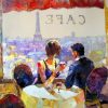 Couple In Cafe At Paris Paint By Numbers