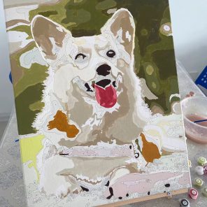 Customized dog painting process