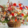 Daisy Flowers In a Basket Paint By Number