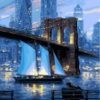 Dark Blue Brooklyn Bridge Paint By Number