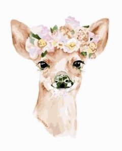 Deer Fawn Floral Paint By Number