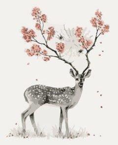 Deer With Flower Paint By Number