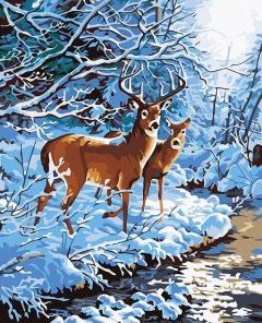 Deers On Winter Paint By Number