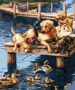 Dogs And Ducks Paint By Number