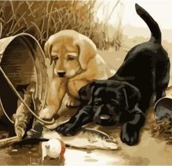 Dogs Fishing Paint By Number