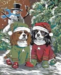 Dogs In Christmas Paint By Number