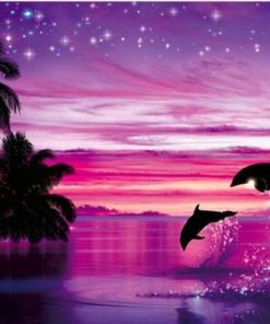 Dolphin Purple Night Paint By Number
