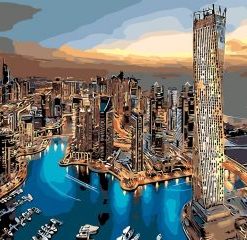 Dubai From Sky View Paint By Number