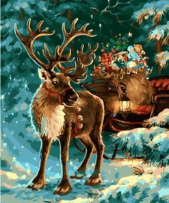Christmas Elk Paint By Numbers