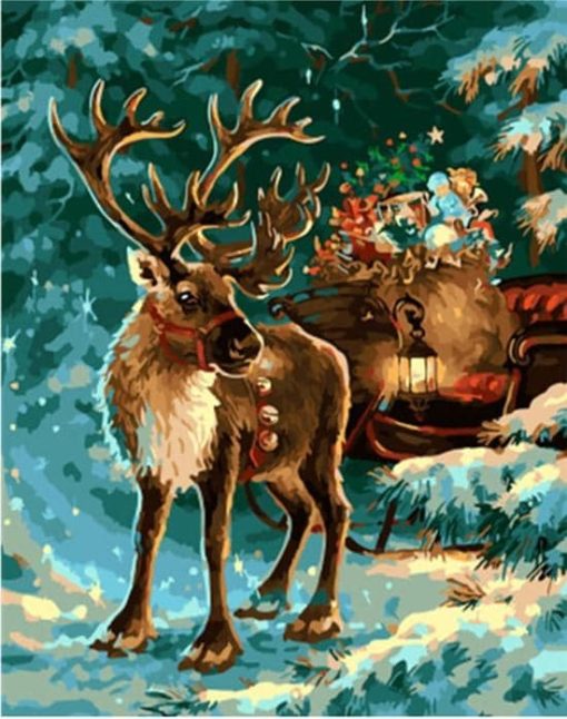 Christmas Elk Paint By Numbers