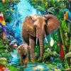 Elephants In The Jungle Paint By Number