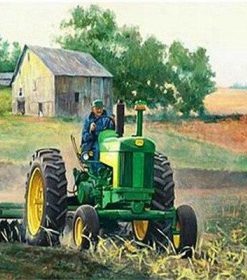 Farmer On Tractor Paint By Number