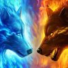 Fire And Ice Wolf Paint By Number